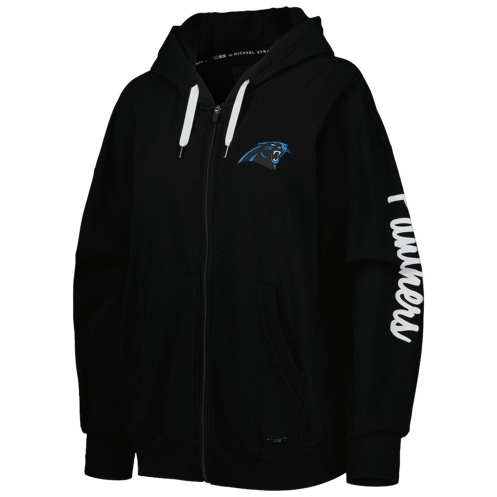 Carolina Panthers MSX by Michael Strahan Women's Emerson Lightweight Full-Zip Hoodie - Black - NFL