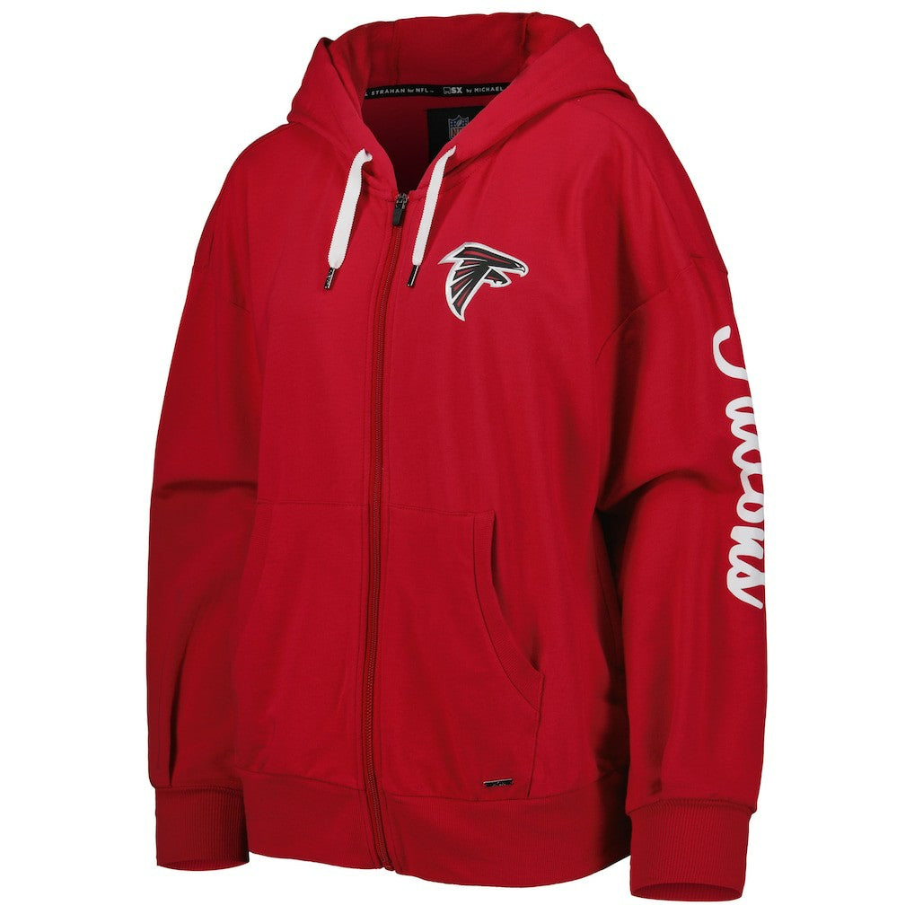 Atlanta Falcons MSX by Michael Strahan Women's Emerson Lightweight Full-Zip Hoodie - Red - NFL