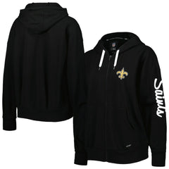 New Orleans Saints MSX by Michael Strahan Women's Emerson Lightweight Full-Zip Hoodie - Black - NFL