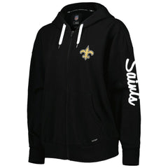 New Orleans Saints MSX by Michael Strahan Women's Emerson Lightweight Full-Zip Hoodie - Black - NFL