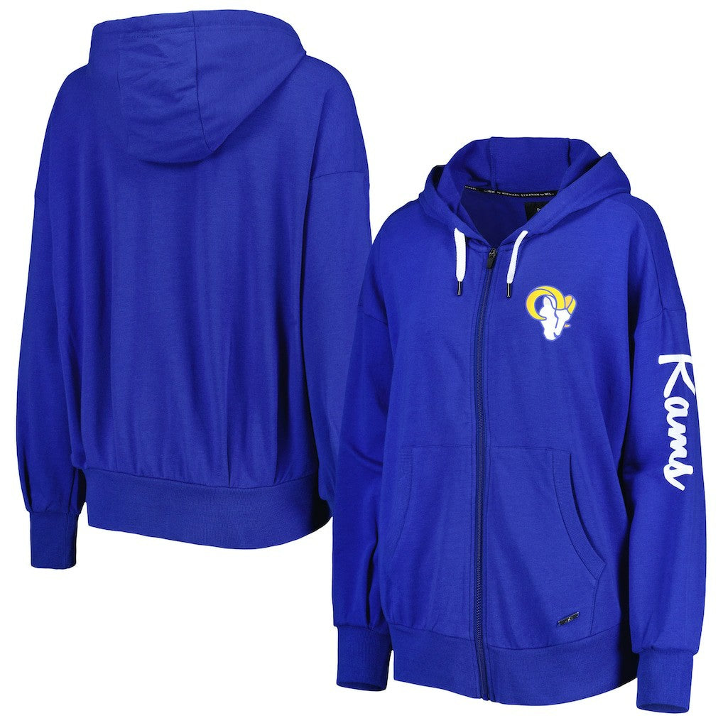 Los Angeles Rams MSX by Michael Strahan Women's Emerson Lightweight Full-Zip Hoodie - Royal - NFL