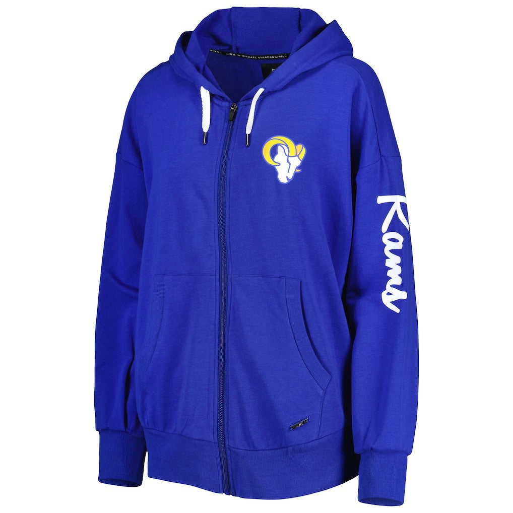 Los Angeles Rams MSX by Michael Strahan Women's Emerson Lightweight Full-Zip Hoodie - Royal - NFL