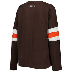 Cleveland Browns Tommy Hilfiger Women's Justine Long Sleeve Tunic T-Shirt - Brown - NFL