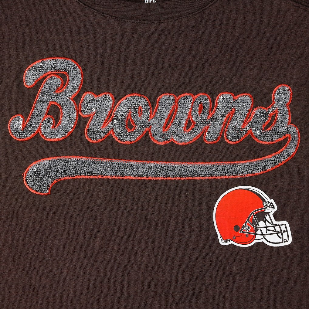 Cleveland Browns Tommy Hilfiger Women's Justine Long Sleeve Tunic T-Shirt - Brown - NFL