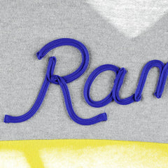 Los Angeles Rams Touch Women's Outfield Deep V-Back Waist Length Pullover Sweatshirt - Heather Gray/Royal - NFL