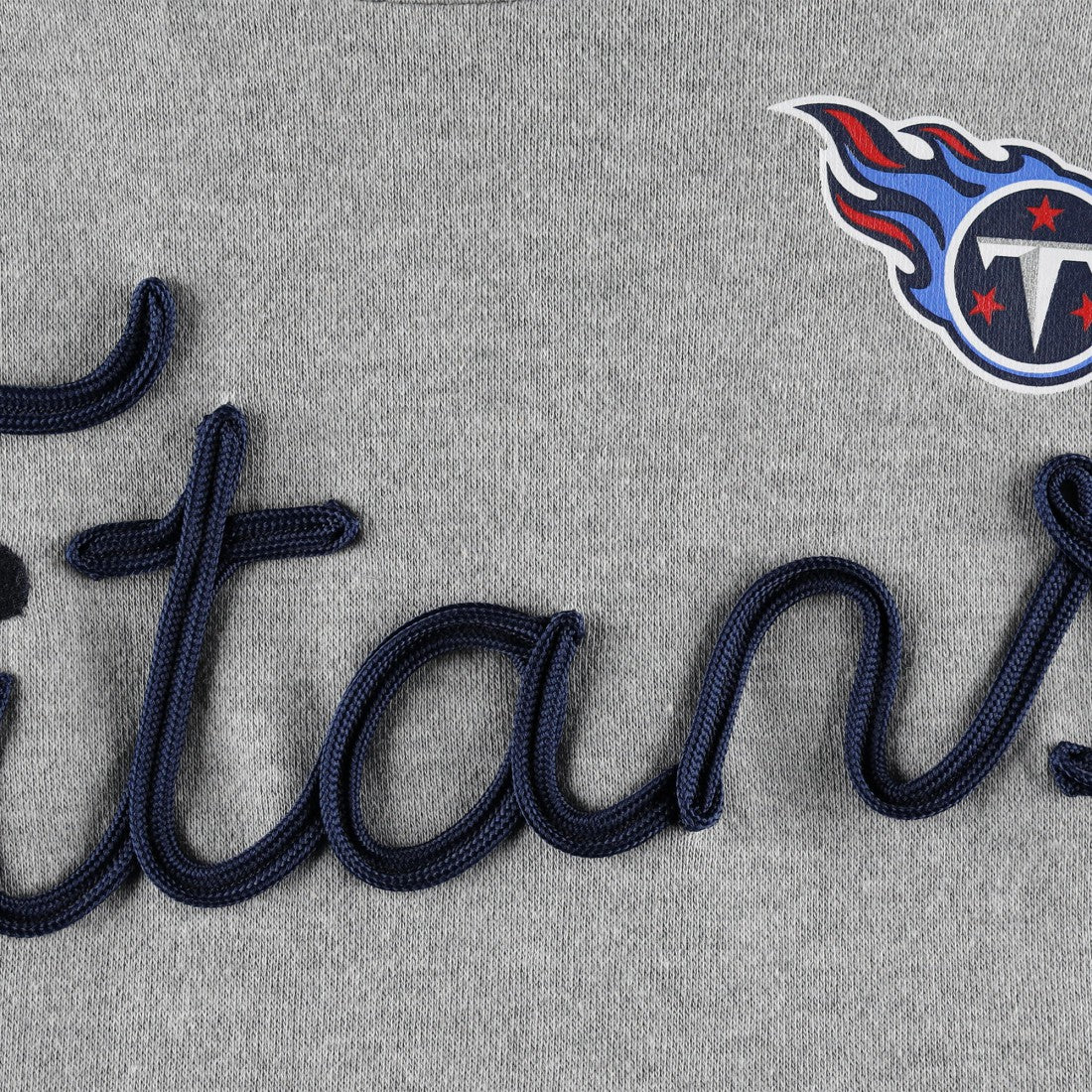 Tennessee Titans Touch Women's Outfield Deep V-Back Waist Length Pullover Sweatshirt - Heather Gray/Navy - NFL