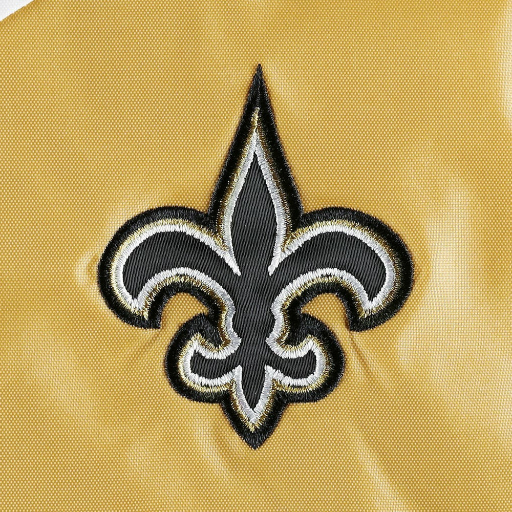 New Orleans Saints Tommy Hilfiger Women's Staci Half-Zip Hoodie Windbreaker Jacket - White/Gold - NFL