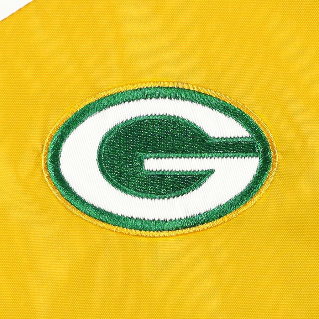 Green Bay Packers Tommy Hilfiger Women's Staci Half-Zip Hoodie Windbreaker Jacket - White/Gold - NFL