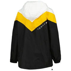 Pittsburgh Steelers Tommy Hilfiger Women's Staci Half-Zip Hoodie Windbreaker Jacket - White/Gold - NFL