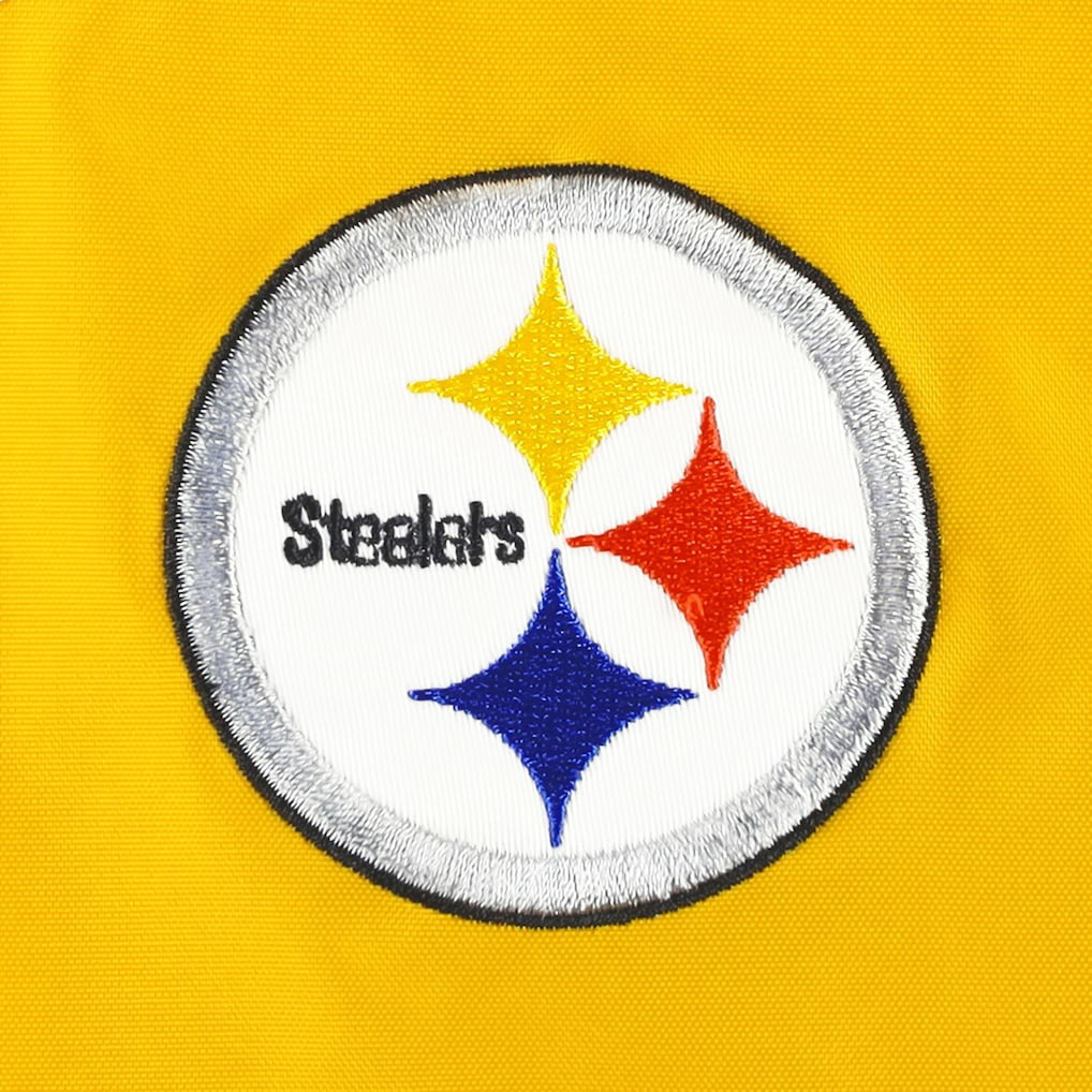 Pittsburgh Steelers Tommy Hilfiger Women's Staci Half-Zip Hoodie Windbreaker Jacket - White/Gold - NFL
