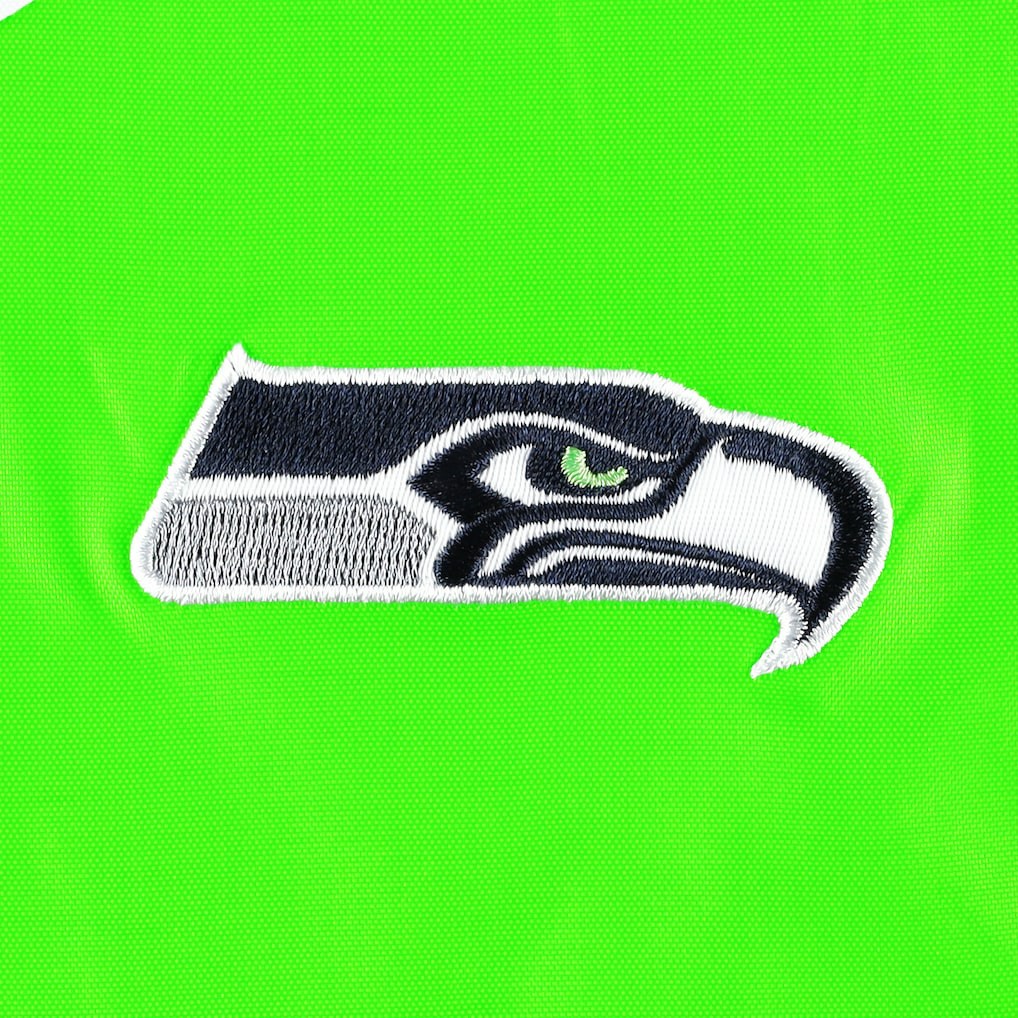 Seattle Seahawks Tommy Hilfiger Women's Staci Half-Zip Hoodie Windbreaker Jacket - White/Neon Green - NFL