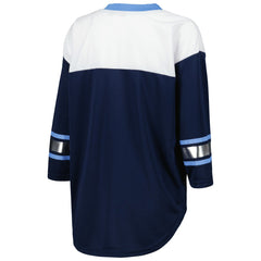 Tennessee Titans G-III 4Her by Carl Banks Women's Double Team 3/4-Sleeve Lace-Up T-Shirt - Navy/White - NFL