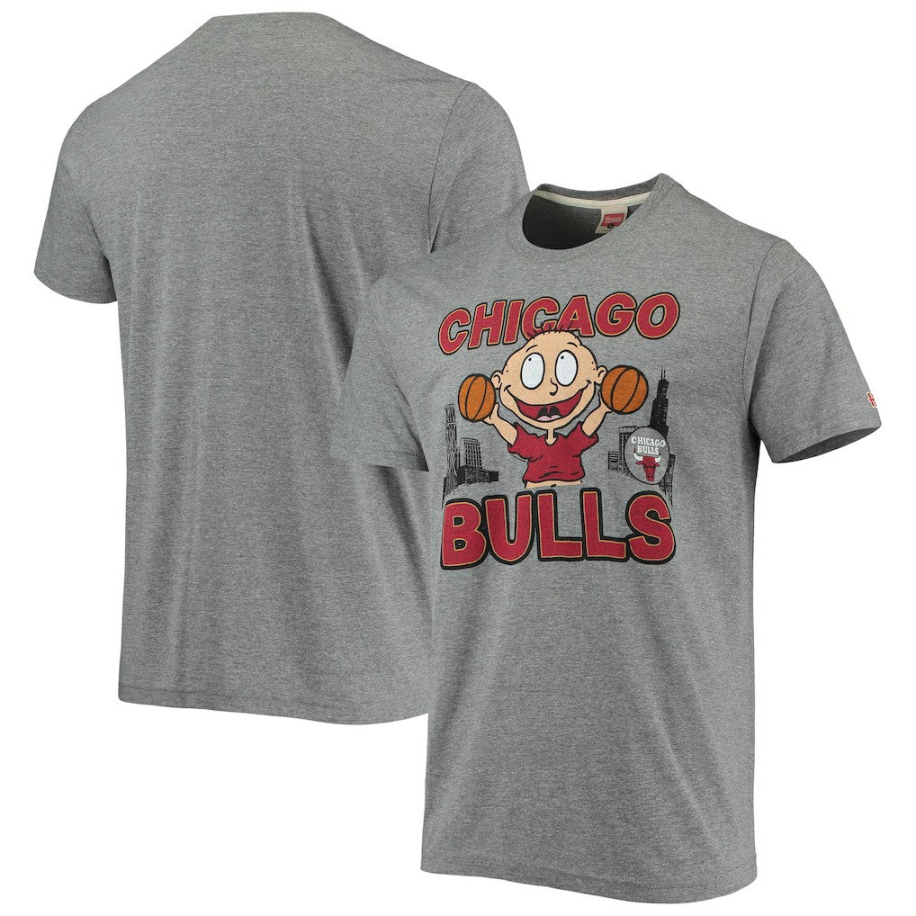 Chicago Bulls Homage NBA x Rugrats Tri-Blend T-Shirt Heathered Gray