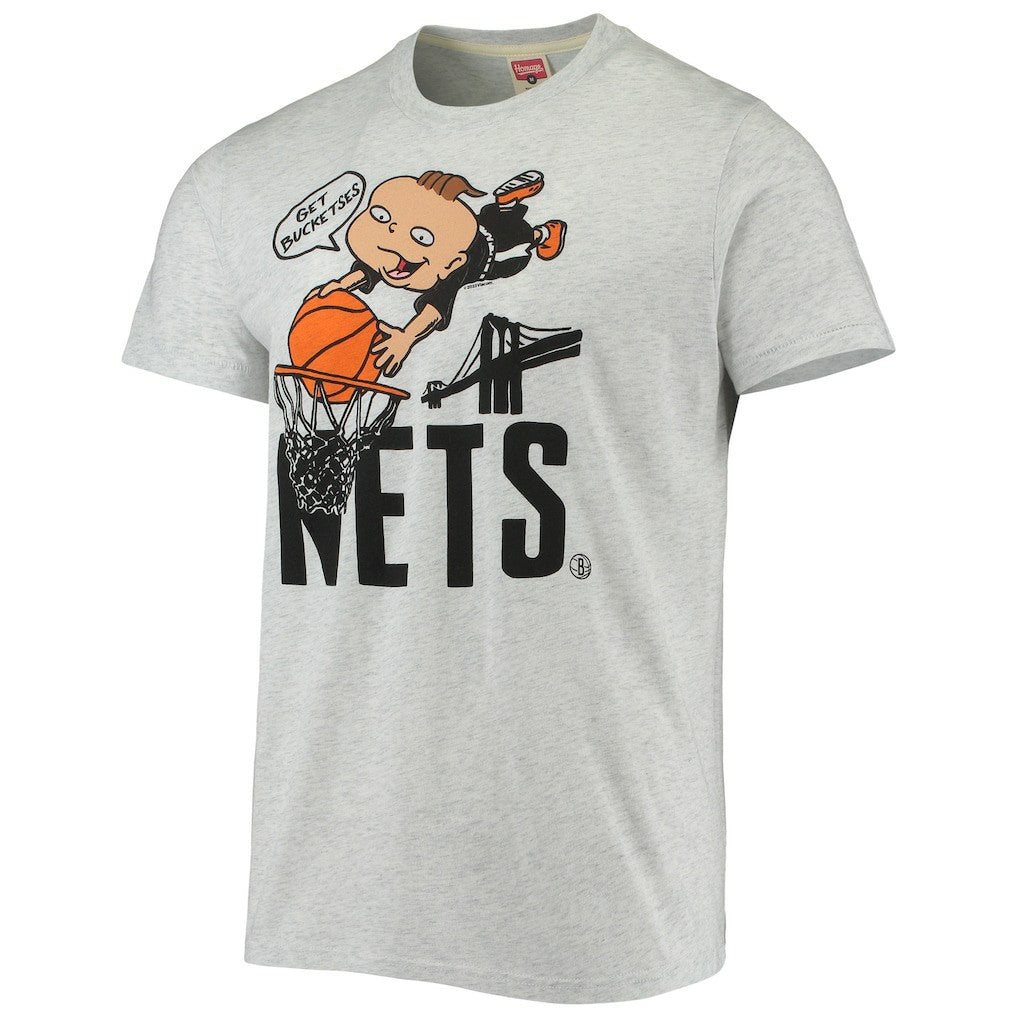 Brooklyn Nets Homage NBA x Rugrats Tri-Blend T-Shirt Ash