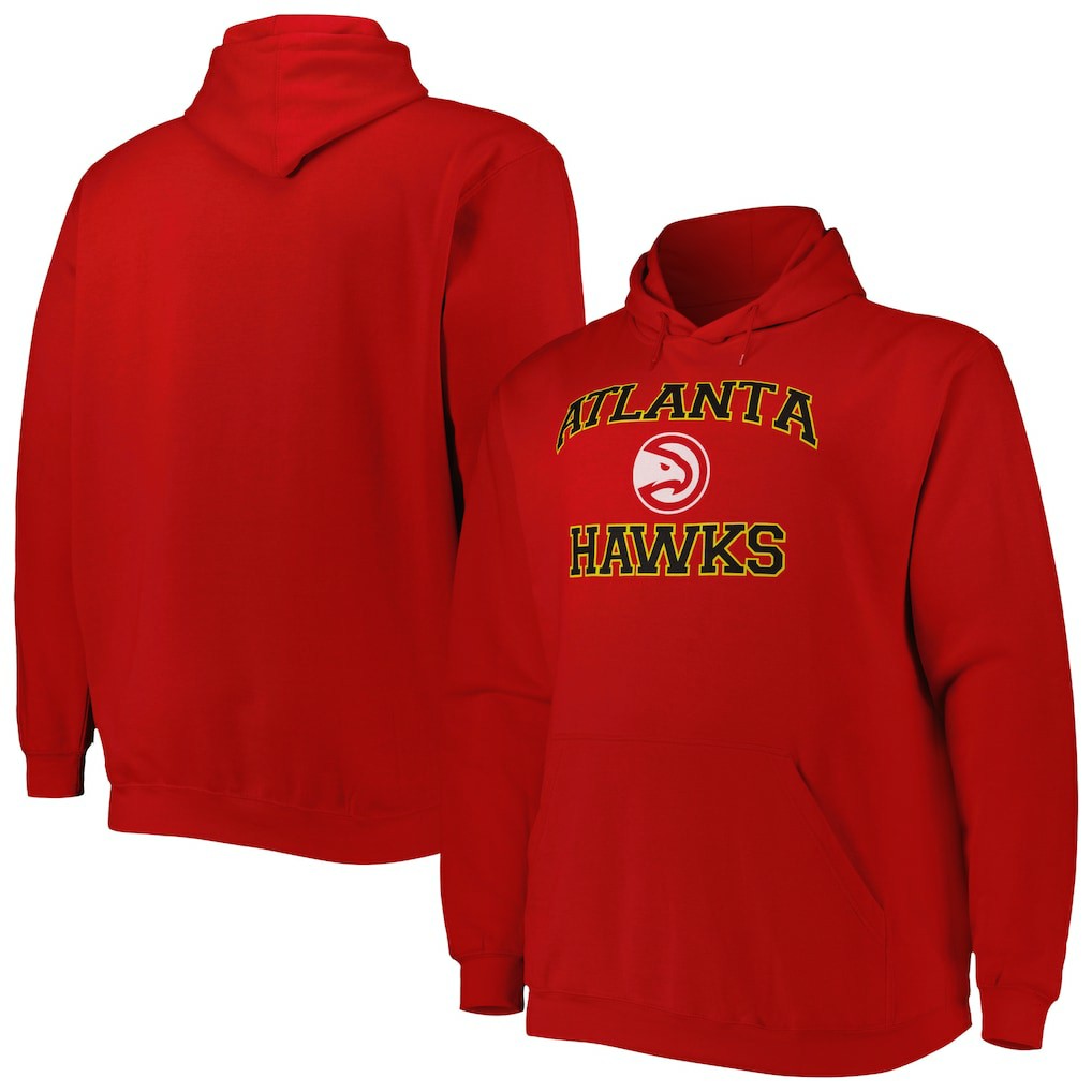 Atlanta Hawks Big & Tall Heart & Soul Pullover Hoodie Red