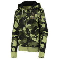 Boston Red Sox New Era Women's 2022 MLB Armed Forces Day Camo Full-Zip Hoodie Online
