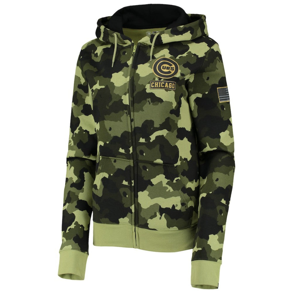 Chicago Cubs New Era Women's 2022 MLB Armed Forces Day Camo Full-Zip Hoodie Online