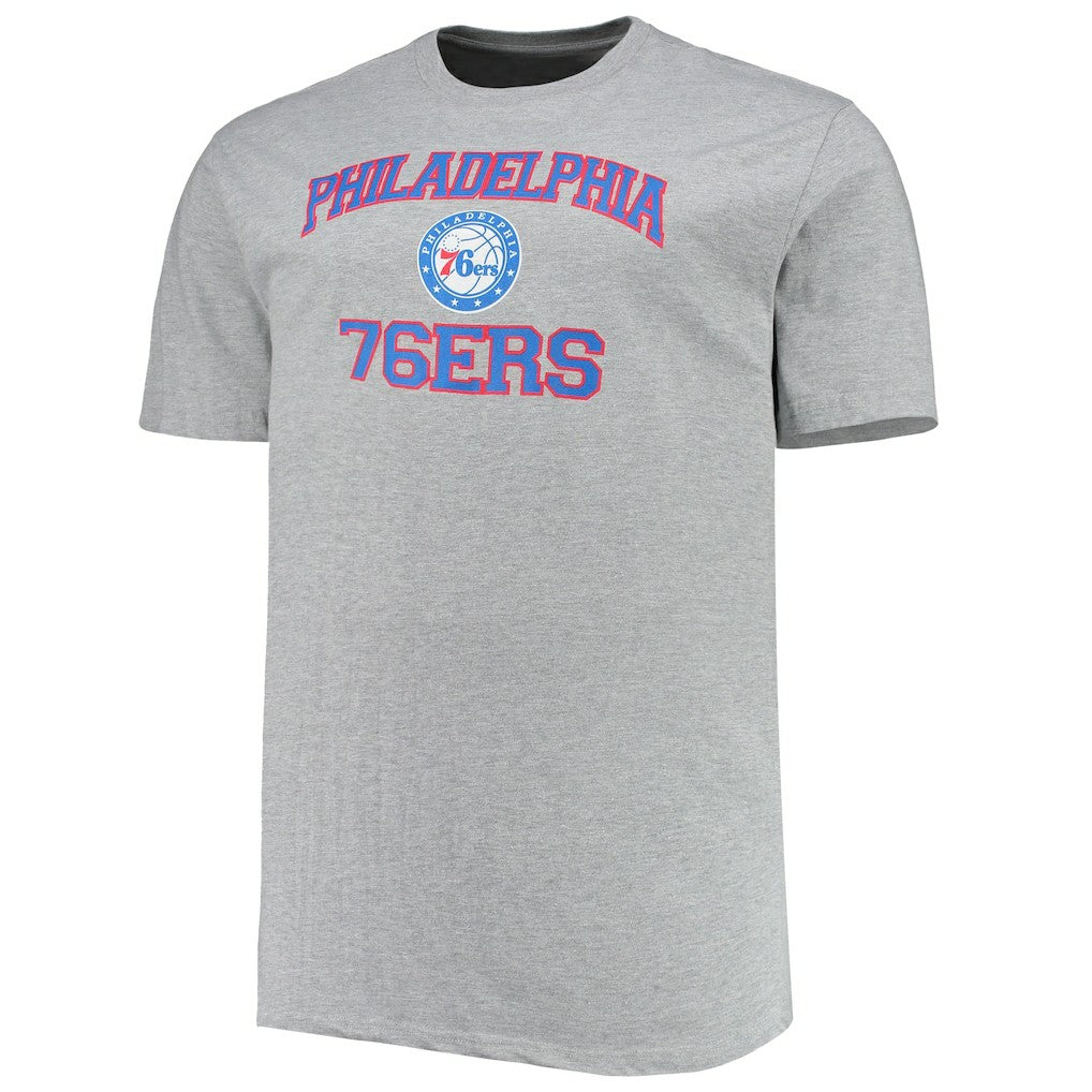 Philadelphia 76ers Big & Tall Heart & Soul T-Shirt Heathered Gray