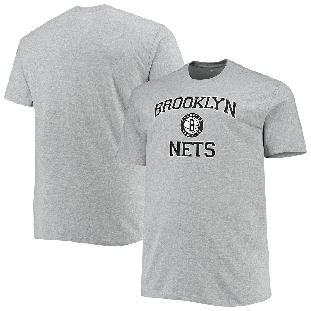 Brooklyn Nets Big & Tall Heart & Soul T-Shirt Heathered Gray