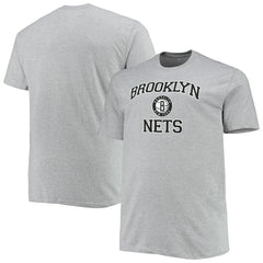 Brooklyn Nets Big & Tall Heart & Soul T-Shirt Heathered Gray
