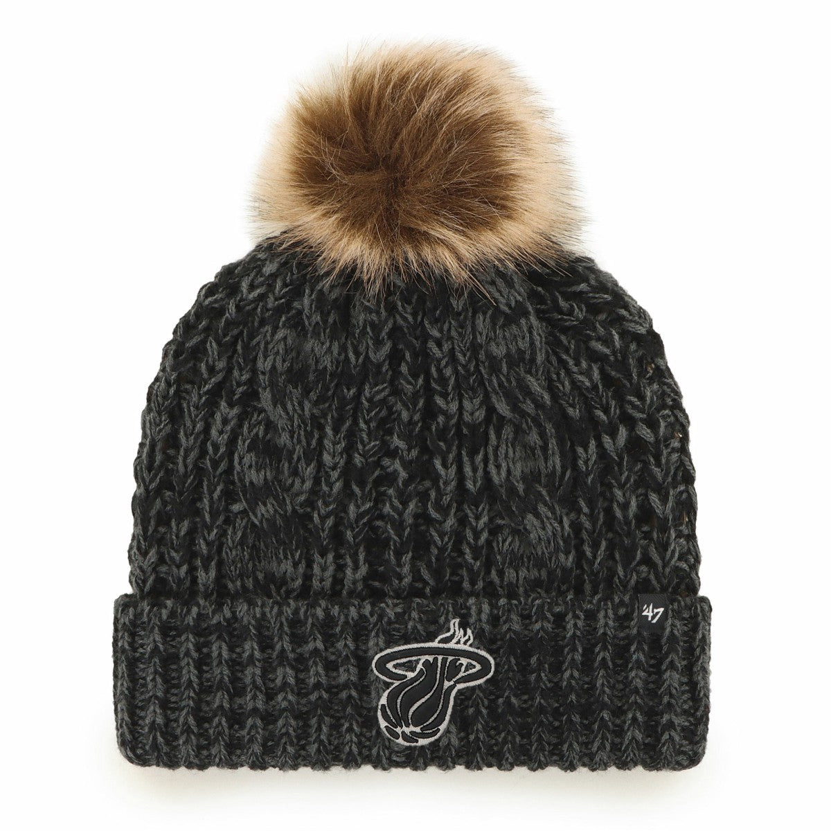 47 brand Miami Heat '47 Women's Meeko Cuffed Knit Hat with Pom Black