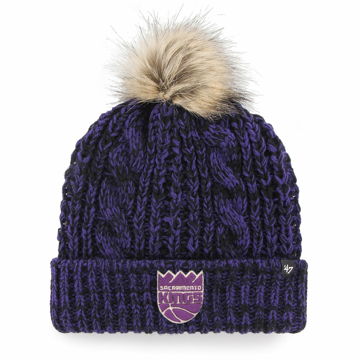 47 brand Sacramento Kings '47 Women's Meeko Cuffed Knit Hat with Pom Purple