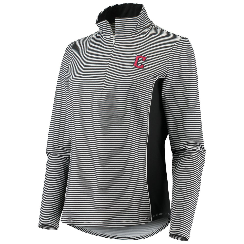 Cleveland Guardians Tommy Bahama Women's Aubrey Stripe Block IslandZone Half-Zip Jacket Discount
