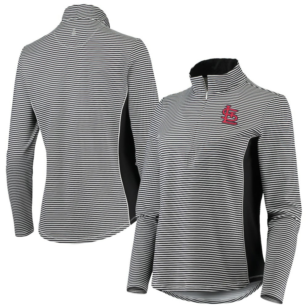 St. Louis Cardinals Tommy Bahama Women's Aubrey Stripe Block IslandZone Half-Zip Jacket Sale