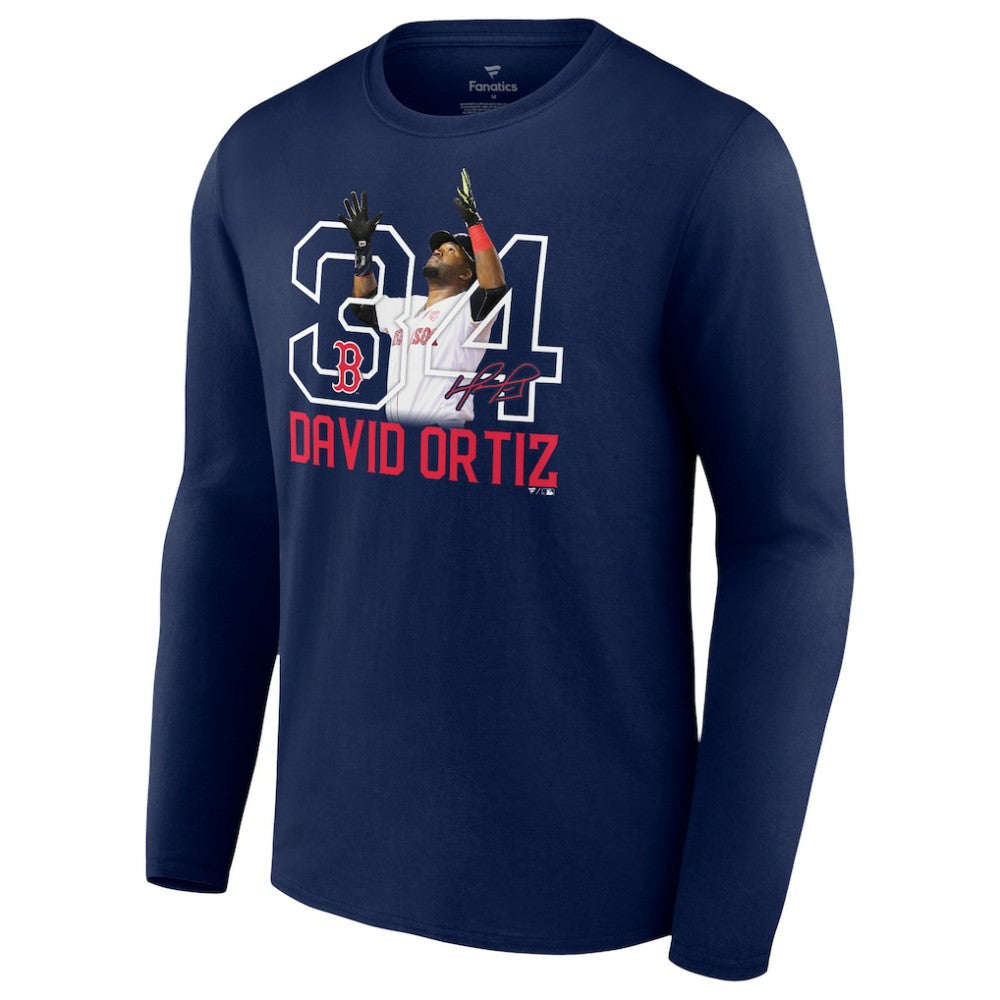 David Ortiz Boston Red Sox Fanatics Stats Resume Long Sleeve T-Shirt Discount