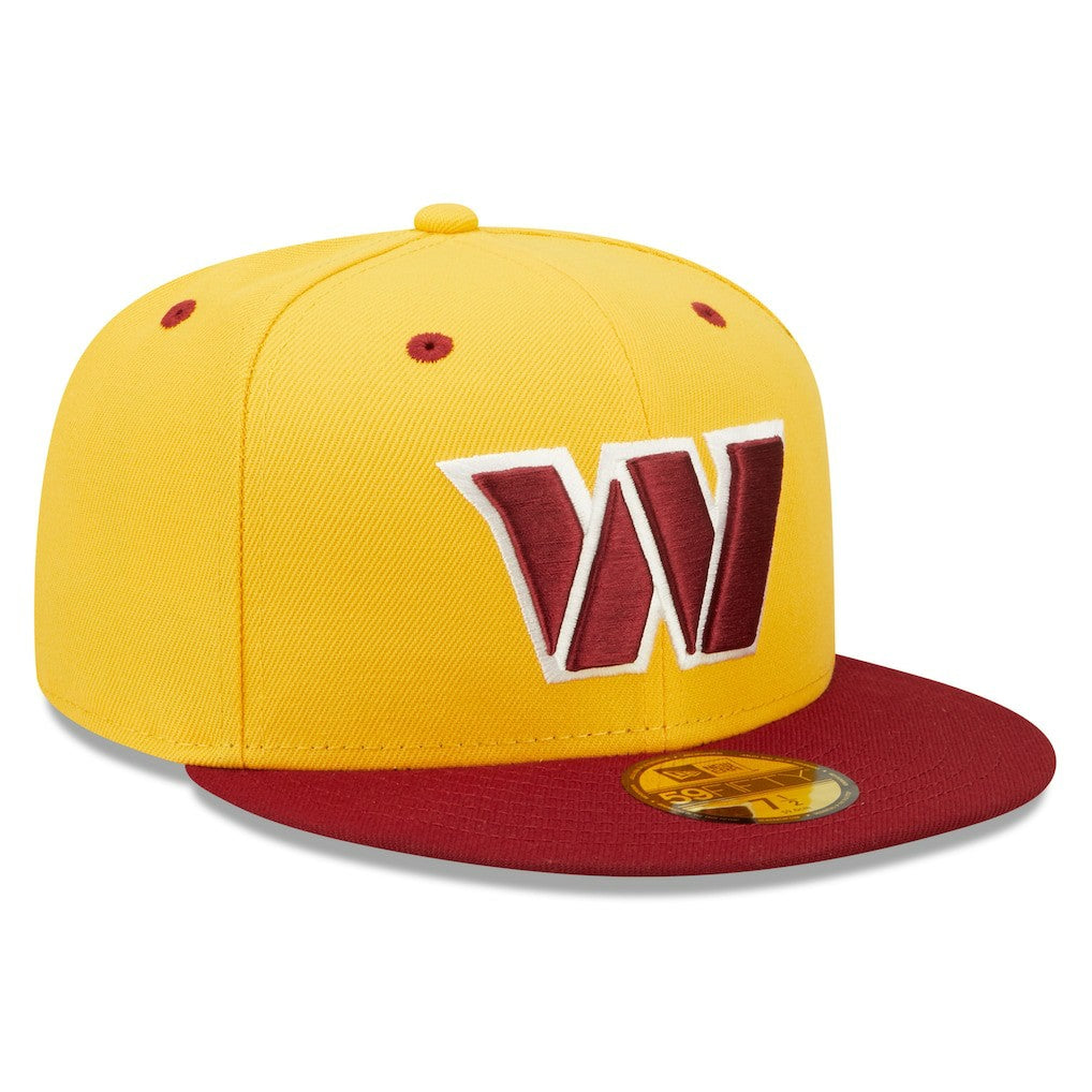 Washington Commanders New Era Flipside 2Tone 59FIFTY Fitted Hat - Gold/Burgundy - NFL
