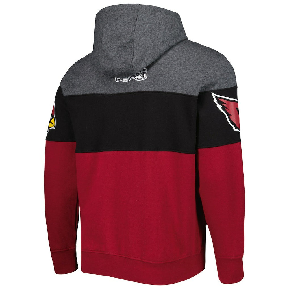Arizona Cardinals Starter Extreme Pullover Hoodie - Heather Charcoal/Cardinal - NFL