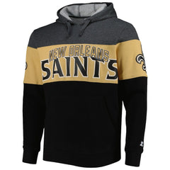 New Orleans Saints Starter Extreme Pullover Hoodie - Black/Heather Gray - NFL