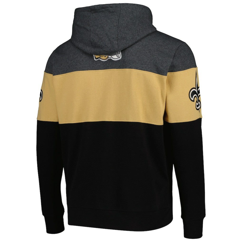 New Orleans Saints Starter Extreme Pullover Hoodie - Black/Heather Gray - NFL