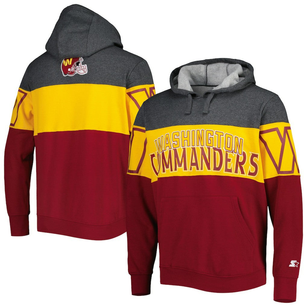 Washington Commanders Starter Extreme Pullover Hoodie - Heather Charcoal/Burgundy - NFL