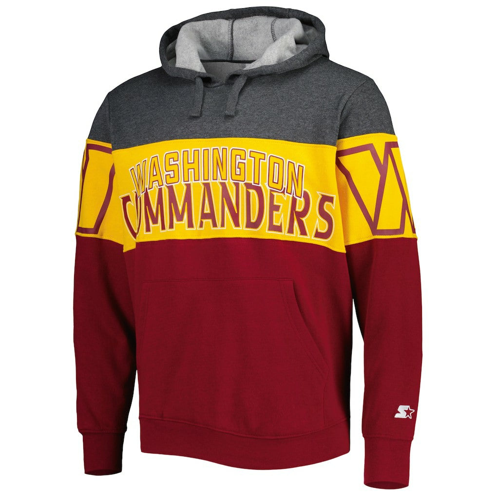 Washington Commanders Starter Extreme Pullover Hoodie - Heather Charcoal/Burgundy - NFL