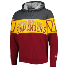 Washington Commanders Starter Extreme Pullover Hoodie - Heather Charcoal/Burgundy - NFL