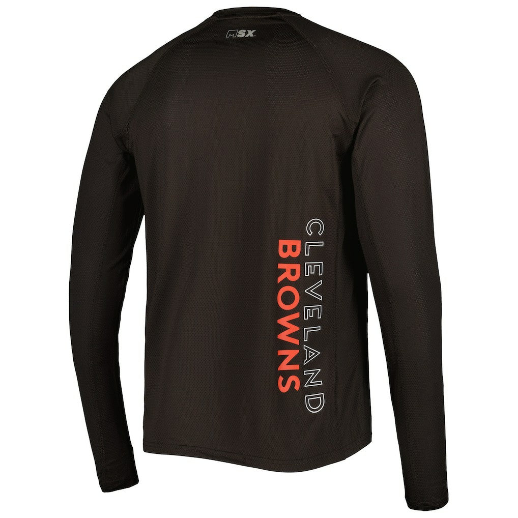 Cleveland Browns MSX by Michael Strahan Interval Long Sleeve Raglan T-Shirt - Brown - NFL
