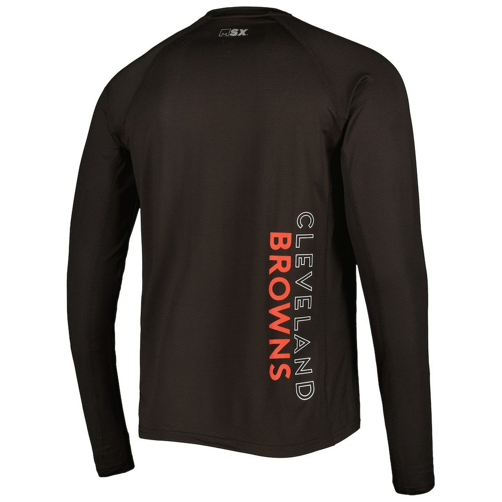 Cleveland Browns MSX by Michael Strahan Interval Long Sleeve Raglan T-Shirt - Brown - NFL