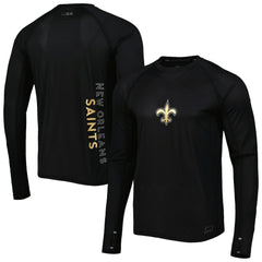 New Orleans Saints MSX by Michael Strahan Interval Long Sleeve Raglan T-Shirt - Black - NFL