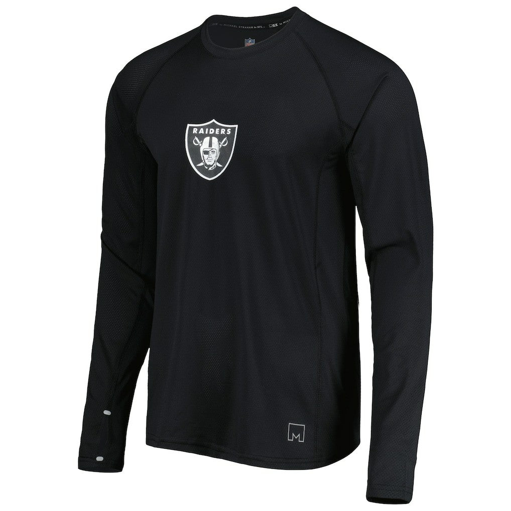 Las Vegas Raiders MSX by Michael Strahan Interval Long Sleeve Raglan T-Shirt - Black - NFL