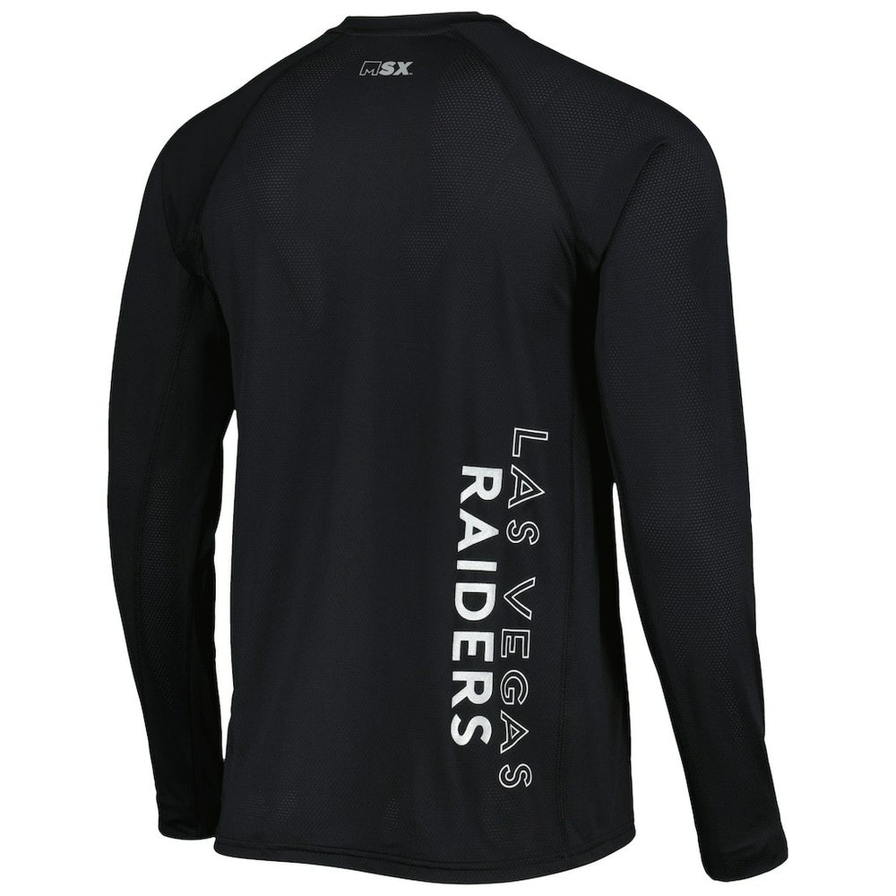Las Vegas Raiders MSX by Michael Strahan Interval Long Sleeve Raglan T-Shirt - Black - NFL