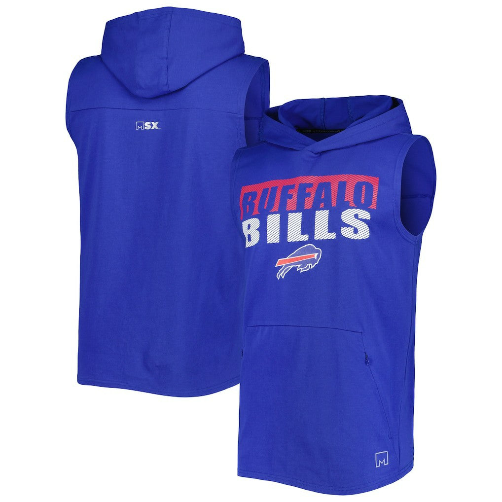 Buffalo Bills MSX by Michael Strahan Relay Sleeveless Pullover Hoodie - Royal - NFL