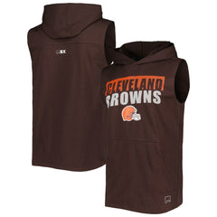 Cleveland Browns MSX by Michael Strahan Relay Sleeveless Pullover Hoodie - Brown - NFL