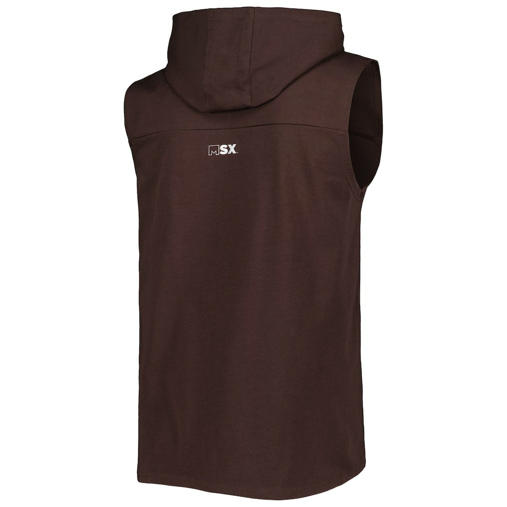 Cleveland Browns MSX by Michael Strahan Relay Sleeveless Pullover Hoodie - Brown - NFL