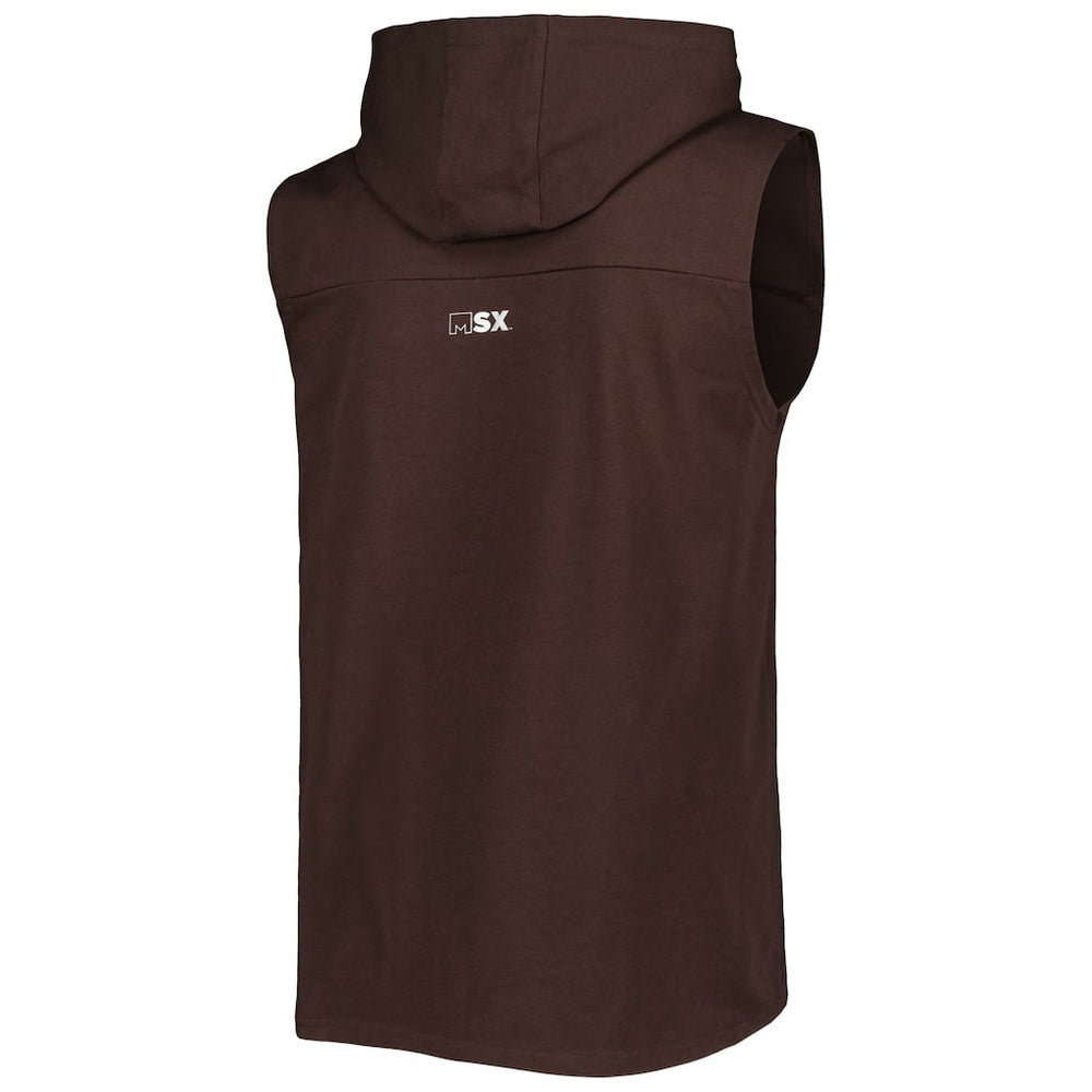 Cleveland Browns MSX by Michael Strahan Relay Sleeveless Pullover Hoodie - Brown - NFL