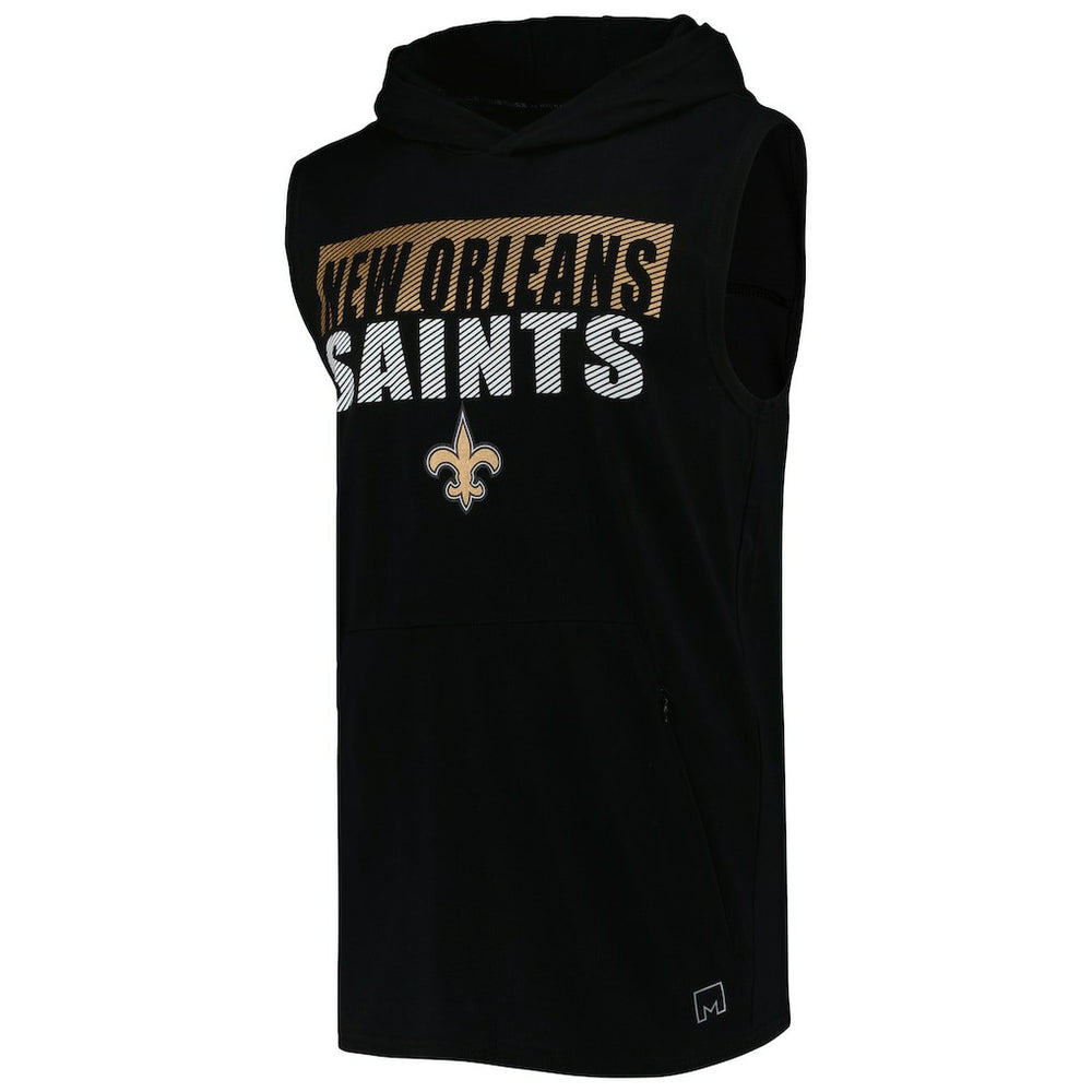 New Orleans Saints MSX by Michael Strahan Relay Sleeveless Pullover Hoodie - Black - NFL