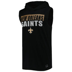 New Orleans Saints MSX by Michael Strahan Relay Sleeveless Pullover Hoodie - Black - NFL