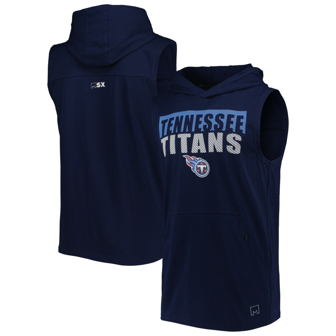 Tennessee Titans MSX by Michael Strahan Relay Sleeveless Pullover Hoodie - Navy - NFL