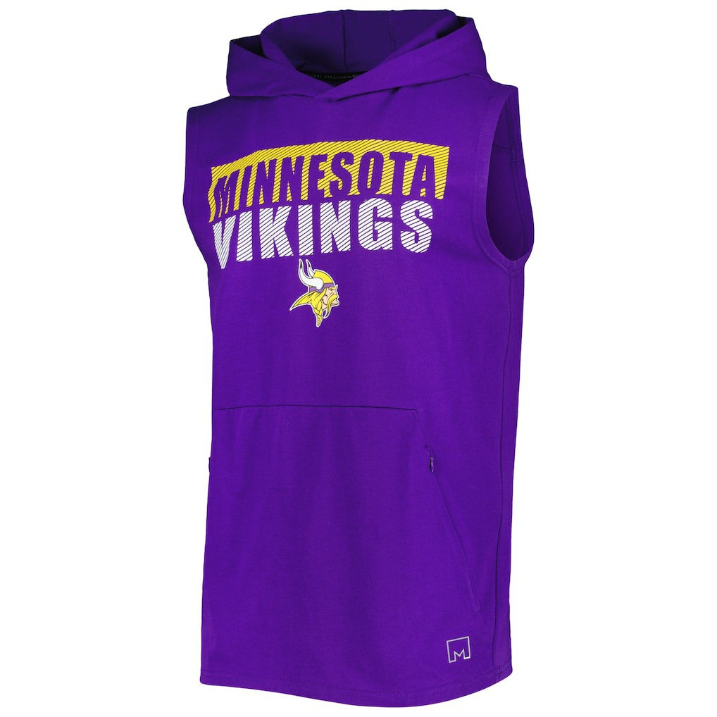 Minnesota Vikings MSX by Michael Strahan Relay Sleeveless Pullover Hoodie - Purple - NFL