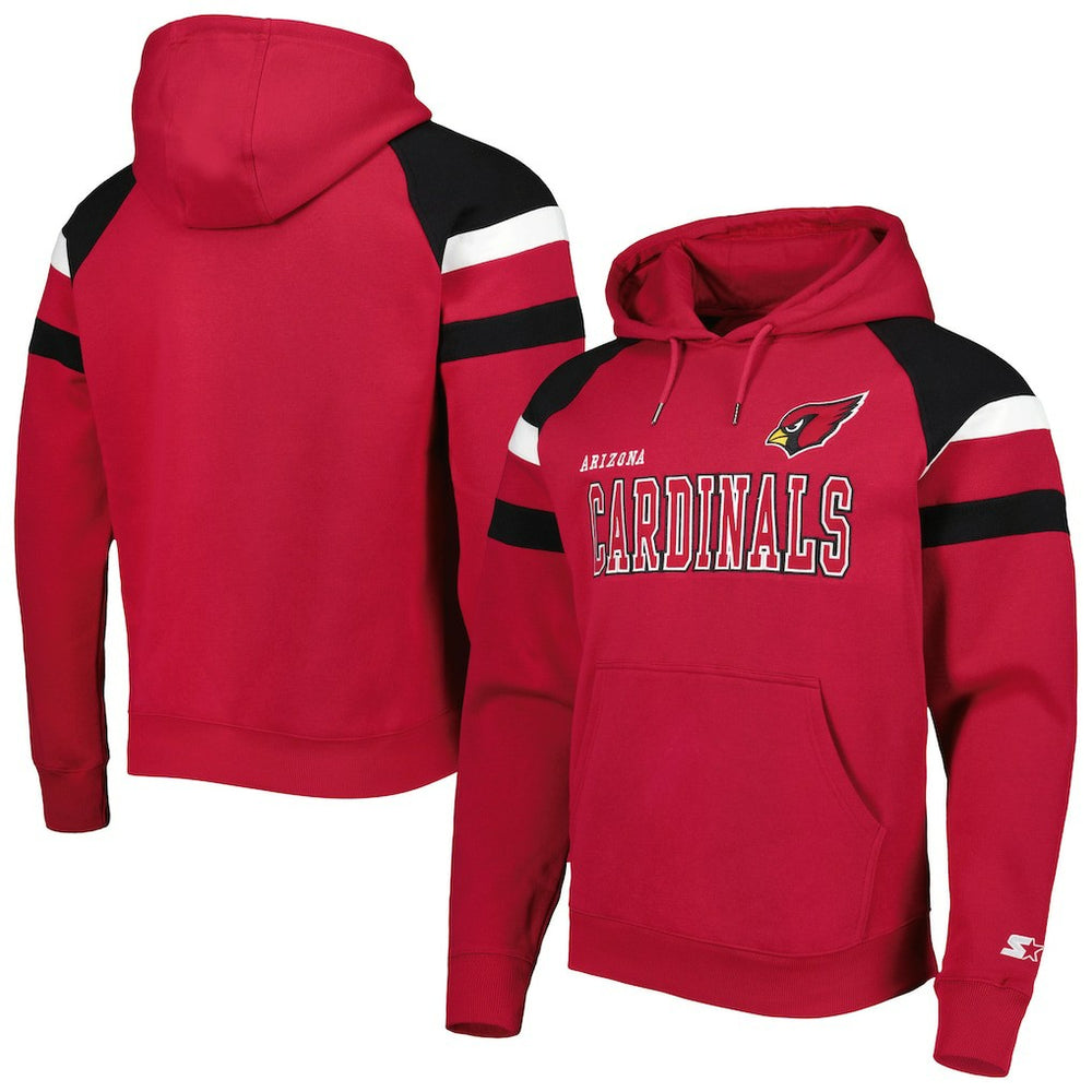 Arizona Cardinals Starter Draft Fleece Raglan Pullover Hoodie - Cardinal - NFL